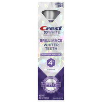 Crest 3D White Toothpaste, Anticavity, Fluoride, Ultra White, Brilliance, Large Size, 3.8 Ounce