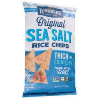 Lundberg Family Farms Rice Chips, Sea Salt, Original, Thick and Crunchy, 6 Ounce