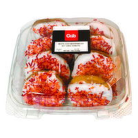 Cub Bakery White Iced with Sprinkles Cake Donut, 8 Each