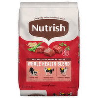 Nutrish Food for Dogs, Natural, Whole Health Blend, Real Beef Pea & Brown Rice Recipe, Adult, 14 Pound