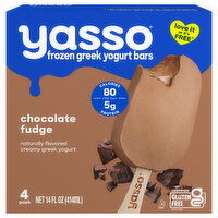 Yasso Greek Chocolate Fudge Yogurt Bars, 4 Each
