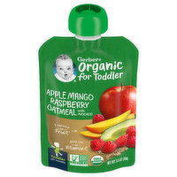 Gerber Organic for Toddler Oatmeal, Apple Mango Raspberry, Toddler (12+ Months), 3.5 Ounce