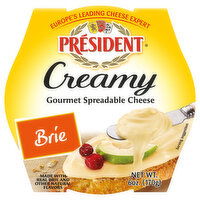 President Creamy Gourmet Brie Spreadable Cheese, 6 Ounce