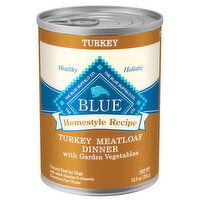 Blue Buffalo BLUE Homestyle Recipe Natural Adult Wet Dog Food, Turkey Meatloaf, 12.5 Ounce