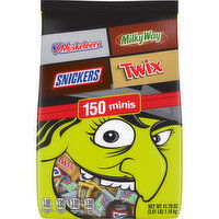 Mixed SNICKERS, TWIX, MILKY WAY & 3 MUSKETEERS Minis Halloween Candy Variety Pack, 150 Ct Bulk Bag, 41.79 Ounce