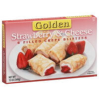 Golden Crepe Blintzes, Filled, Strawberry & Cheese, 6 Each