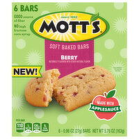 Mott's Bars, Soft Baked, Berry, 6 Each