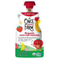 Once Upon a Farm Dairy-Free Organic Strawberry Banana Swirl Smoothie, 4 Ounce