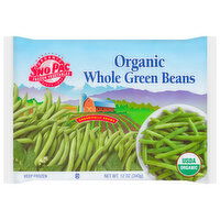 Sno Pac Green Beans, Organic, Whole, 12 Ounce