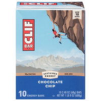 Clif Bar Energy Bars, Chocolate Chip, 10 Each