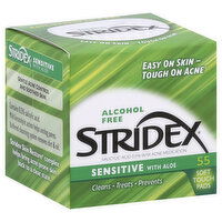 Stridex Acne Medication, Sensitive, with Aloe, Soft Touch Pads, 55 Each