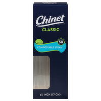 Chinet Classic Straw, Compostable, 6.75 Inch, 50 Each