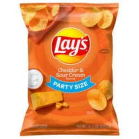 Lay's Potato Chips, Cheddar & Sour Cream Flavored, Party Size, 12.5 Ounce