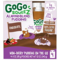 GoGo Squeez Almond Blend Pudding, Chocolate, 4 Pack, 4 Each