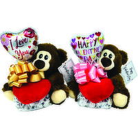 Valentine's Day 6" Heart Bear with Kisses, 1 Each