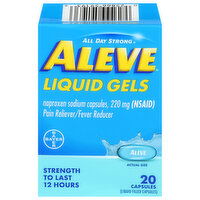 Aleve Pain Reliver/Fever Reducer, Liquid Gels, Capsules, 20 Each