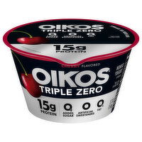 Oikos Triple Zero Yogurt, Cherry Flavored, Nonfat, 5.3 Ounce