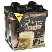 Atkins Protein Shake, Iced Coffee, Cafe Au Lait, 4 Each