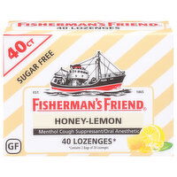 Fisherman's Friend Cough Suppressant/Oral Anesthetic, Menthol, Sugar Free, Lozenges, Honey-Lemon, 40 Each