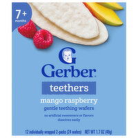 Gerber 7+ Months Teethers Mango Raspberry Gentle Teething Biscuits, 12 Each