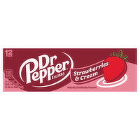 Dr Pepper Soda, Strawberries & Cream, 12 Pack, 12 Each