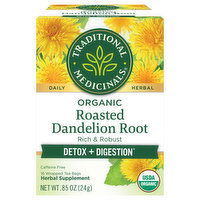 Traditional Medicinals Herbal Supplement, Organic, Roasted Dandelion Root, Tea Bags, 16 Each