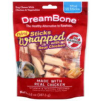 DreamBone Sticks Wrapped Real Chicken Mini Dog Chews with Chicken & Vegetables, 15 Each