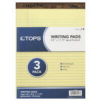 Tops Writing Pads, Canary, Legal Rule, 3 Pack, 3 Each