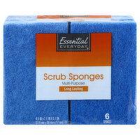 Essential Everyday Scrub Sponge, Multi-Purpose, 6 Each