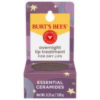 Burt's Bees Lip Treatment, for Dry Lips, Overnight, Essential Ceramides, 0.25 Ounce