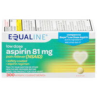 Equaline Aspirin, Low Dose, 81 mg, Enteric Coated Tablets, 300 Each