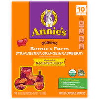 Annie's Organic Bernie's Farm Strawberry/Orange/Raspberry Fruit Flavored Snacks, 10 Each