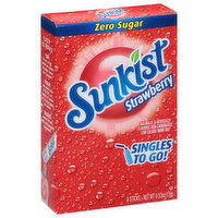 Sunkist Singles to Go! Drink Mix, Zero Sugar, Strawberry, 6 Each