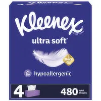 Kleenex Ultra Soft Tissues, 3-Ply, 4 Each