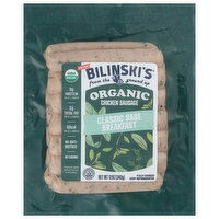 Bilinski's Chicken Sausage, Organic, Classic Sage Breakfast, 12 Ounce