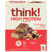 Think! High Protein Chunky Peanut Butter Protein Bar, 5 Each