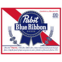 Pabst Blue Ribbon Beer, 30 Each
