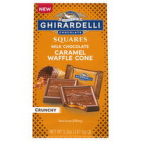 Ghirardelli Milk Chocolate, Caramel Waffle Cone, Squares, 5.2 Ounce