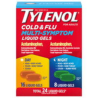 Tylenol Cold & Flu, Multi-Symptom, Day/Night, Liquid Gels, 24 Each