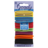 Goody Ouchless Elastics, No-Metal, Medium Hair, Candy Coated, 30 Each