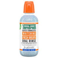 TheraBreath Oral Rinse, Fresh Breath, Whitening, Dazzling Mint, 16 Fluid ounce