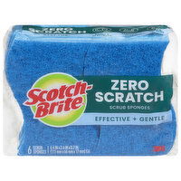 Scotch-Brite Zero Scratch Scrub Sponges, 6 Each