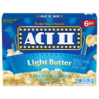 Act II Microwave Popcorn, Light Butter, 6 Each