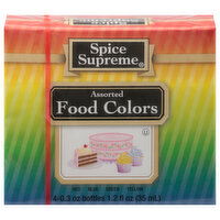 Spice Supreme Food Colors, Assorted, 4 Each