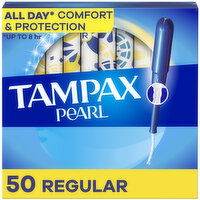 Tampax Pearl Tampons with LeakGuard Braid, Regular, 50 Each