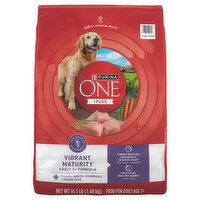 Purina One +Plus Food for Dogs, Vibrant Maturity, Adult 7+, 16.5 Pound