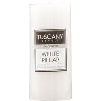 Tuscany Candle Candle, White Pillar, Unscented, 1 Each