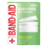 Band Aid Hurt-Free Non-Stick Pads, Large Triple Layer, Highly Absorbent, 10 Each