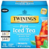 Twinings Black Tea, Unsweetened, Iced Tea, Pure, 72 Each