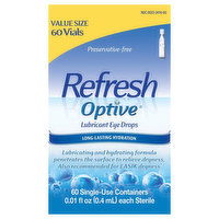 Refresh Optive Lubricant Eye Drops, Vials, Value Size, 60 Each